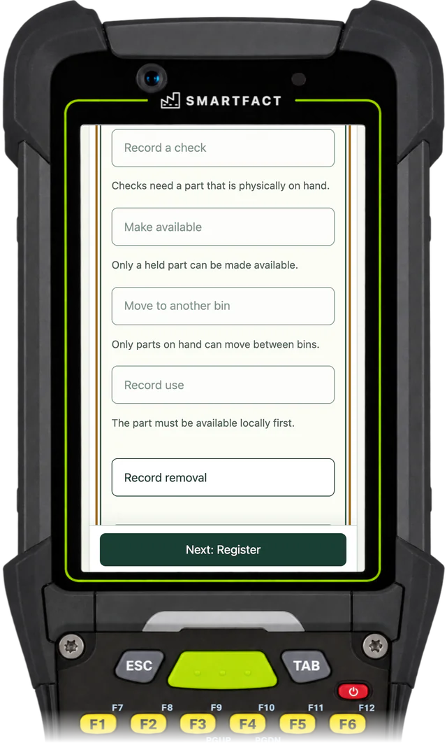 ReclaimBench actions for the fitted driver, with Record use unavailable: The part must be available locally first.